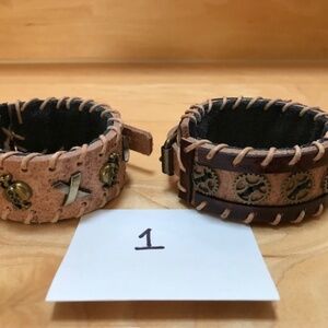 Leather Wrist Band/Bracelet For Resale LOT--15 Pieces--Handmade